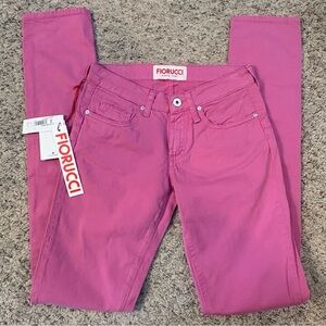 Fiorucci Women's Vibrant Pink Skinny Straight Leg Jeans NWT